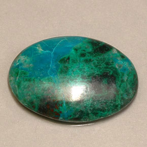 Chrysocolle multicolore naturelle coupe ovale, 20,04 ct, opaque