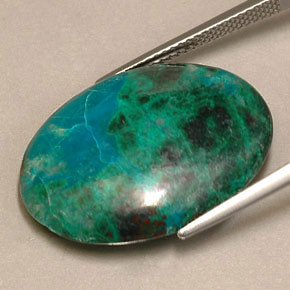 Chrysocolle multicolore naturelle coupe ovale, 20,04 ct, opaque