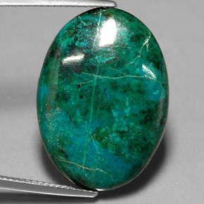 Chrysocolle Multicolore naturelle Coupe ovale, 19.73 ct, Opaque