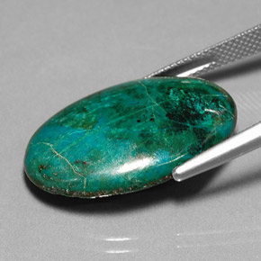 Chrysocolle Multicolore naturelle Coupe ovale, 19.73 ct, Opaque