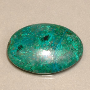 Chrysocolle multicolore naturelle coupe ovale, 16,38 ct, opaque