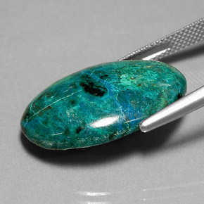 Chrysocolle multicolore naturelle coupe ovale, 21,25 ct, opaque