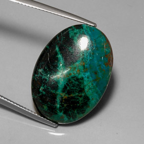 Chrysocolle Multicolore naturelle Coupe ovale, 20.56 ct, Opaque