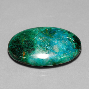 Chrysocolle multicolore naturelle coupe ovale, 19,52 ct, opaque
