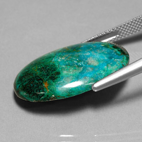 Chrysocolle multicolore naturelle coupe ovale, 19,52 ct, opaque
