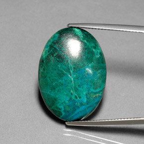 Chrysocolle multicolore naturelle coupe ovale, 20,30 ct, opaque