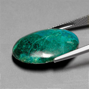 Chrysocolle multicolore naturelle coupe ovale, 20,30 ct, opaque
