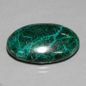 Chrysocolle multicolore naturelle coupe ovale, 26,69 ct, opaque