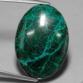 Chrysocolle multicolore naturelle coupe ovale, 26,69 ct, opaque