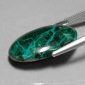 Chrysocolle multicolore naturelle coupe ovale, 26,69 ct, opaque