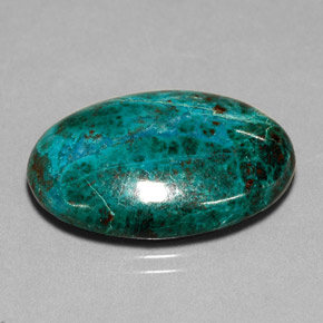 Chrysocolle multicolore naturelle coupe ovale, 21,92 ct, opaque
