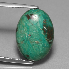 Chrysocolle vert naturelle coupe ovale, 7,78 ct, opaque