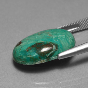 Chrysocolle vert naturelle coupe ovale, 7,78 ct, opaque