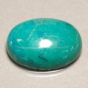 Chrysocolle vert naturelle coupe ovale, 8,90 ct, opaque