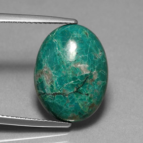 Chrysocolle Vert naturelle Coupe ovale, 7.80 ct, Opaque