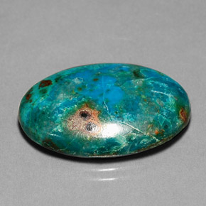 Chrysocolle multicolore naturelle coupe ovale, 20,31 ct, opaque