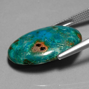 Chrysocolle multicolore naturelle coupe ovale, 20,31 ct, opaque