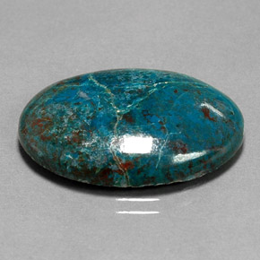 Chrysocolle multicolore naturelle coupe ovale, 16,93 ct, opaque