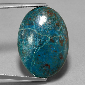 Chrysocolle multicolore naturelle coupe ovale, 16,93 ct, opaque