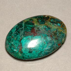Chrysocolle multicolore naturelle coupe ovale, 18,89 ct, opaque