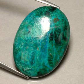 Chrysocolle multicolore naturelle coupe ovale, 19,56 ct, opaque