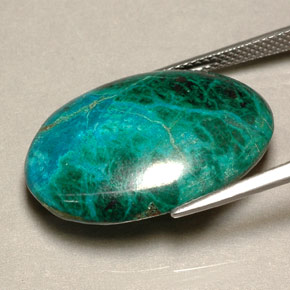 Chrysocolle multicolore naturelle coupe ovale, 22,29 ct, opaque