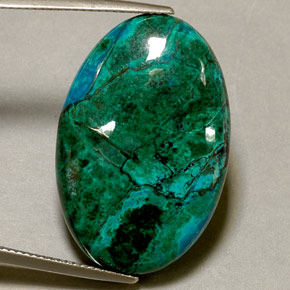 Chrysocolle Multicolore naturelle Coupe ovale, 32.46 ct, Opaque
