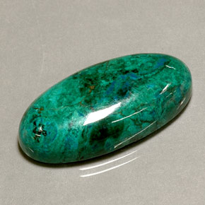 Chrysocolle multicolore naturelle coupe ovale, 34,11 ct, opaque