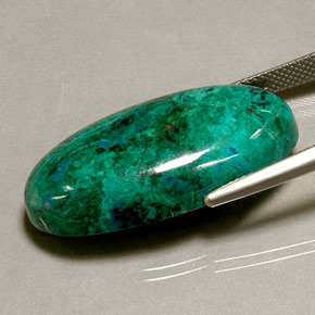 Chrysocolle multicolore naturelle coupe ovale, 34,11 ct, opaque