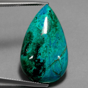 Chrysocolle Multicolore naturelle En forme de poire, 28.28 ct, Opaque