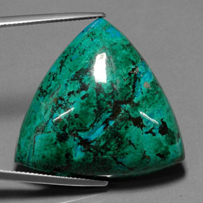 Chrysocolle multicolore naturelle trillion, 63,50 ct, opaque