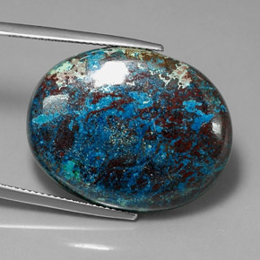 Chrysocolle Multicolore naturelle Coupe ovale, 37.06 ct, Opaque