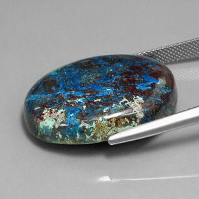 Chrysocolle Multicolore naturelle Coupe ovale, 37.06 ct, Opaque