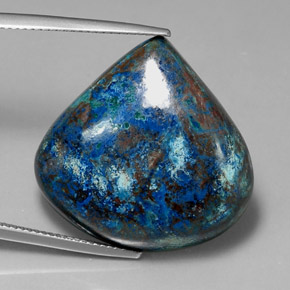 Chrysocolle multicolore naturelle en forme de poire, 35,70 ct, opaque