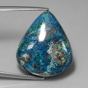 Chrysocolle Multicolore naturelle En forme de poire, 32.81 ct, Opaque