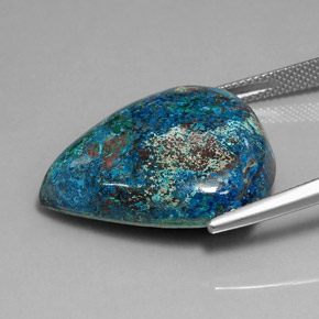 Chrysocolle Multicolore naturelle En forme de poire, 32.81 ct, Opaque
