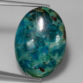 Chrysocolle multicolore naturelle coupe ovale, 18,82 ct, opaque