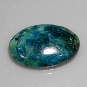 Chrysocolle multicolore naturelle coupe ovale, 18,82 ct, opaque