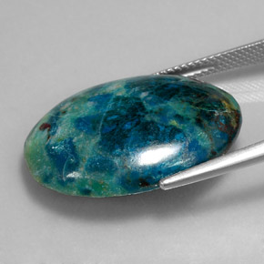 Chrysocolle multicolore naturelle coupe ovale, 18,82 ct, opaque