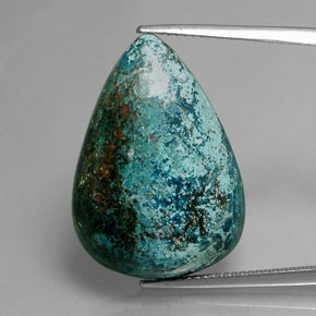 Chrysocolle multicolore naturelle en forme de poire, 20,31 ct, opaque