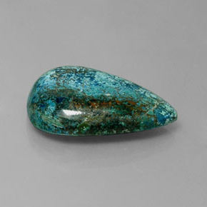 Chrysocolle multicolore naturelle en forme de poire, 20,31 ct, opaque