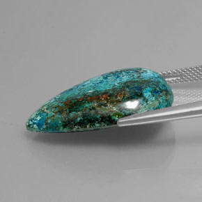Chrysocolle multicolore naturelle en forme de poire, 20,31 ct, opaque