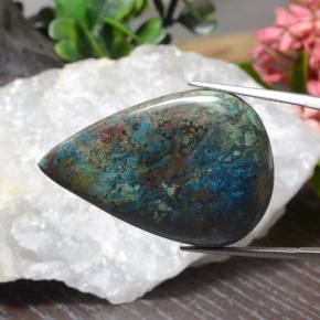 Chrysocolle multicolore naturelle en forme de poire, 41,41 ct, opaque