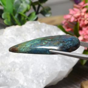 Chrysocolle multicolore naturelle en forme de poire, 41,41 ct, opaque
