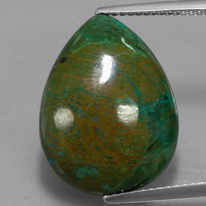 Chrysocolle multicolore naturelle en forme de poire, 14,38 ct, opaque