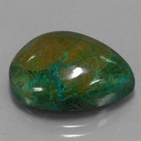 Chrysocolle multicolore naturelle en forme de poire, 14,38 ct, opaque