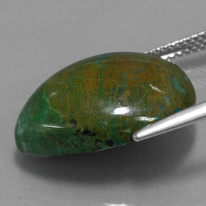 Chrysocolle multicolore naturelle en forme de poire, 14,38 ct, opaque