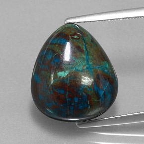 Chrysocolle multicolore naturelle en forme de poire, 7,15 ct, opaque