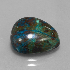 Chrysocolle multicolore naturelle en forme de poire, 7,15 ct, opaque
