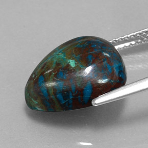 Chrysocolle multicolore naturelle en forme de poire, 7,15 ct, opaque